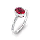 14K White Gold - Ruby