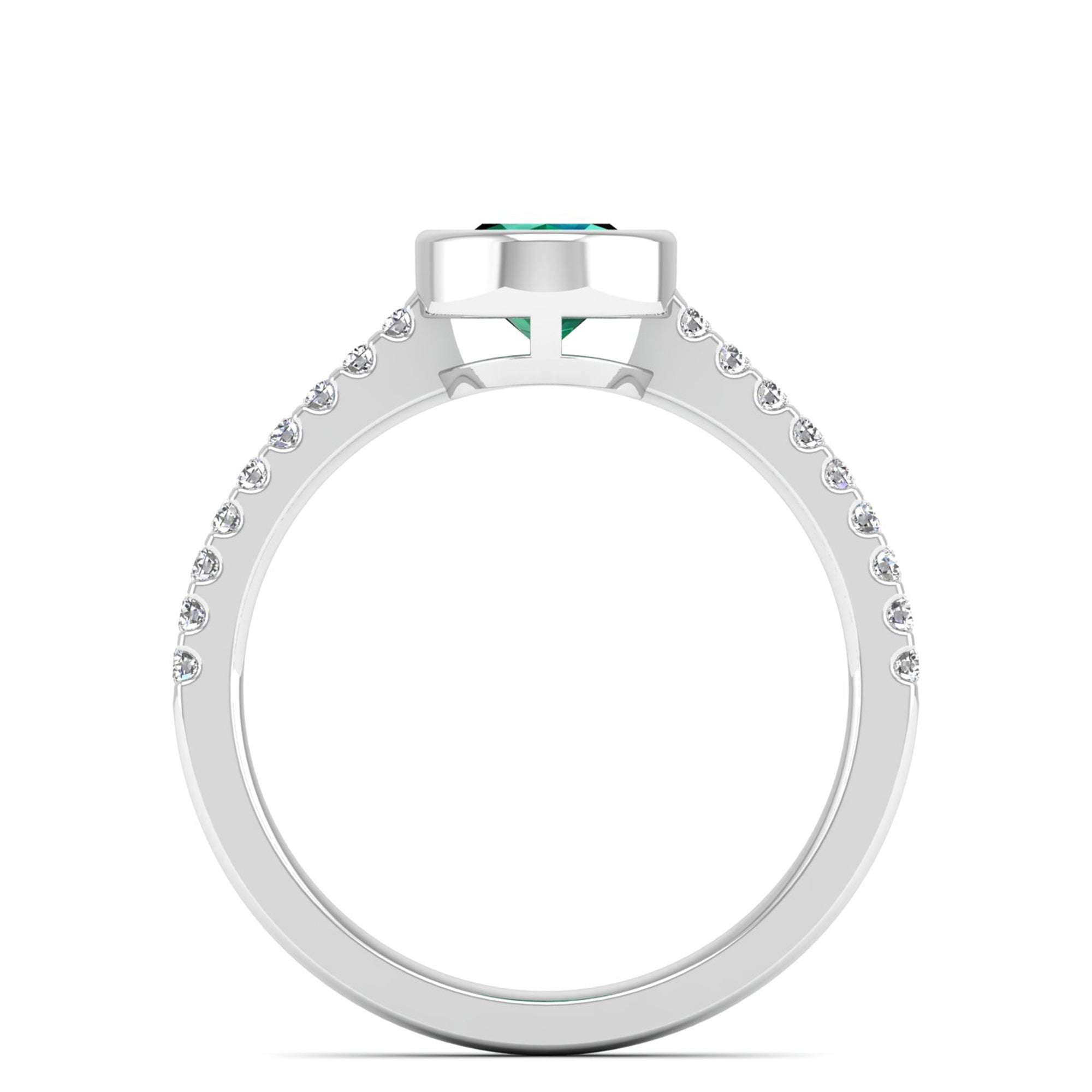 14K White Gold - Emerald