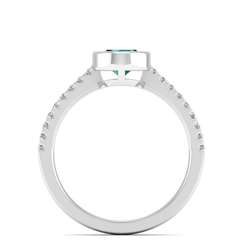 14K White Gold - Emerald