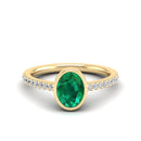 14K Yellow Gold - Emerald
