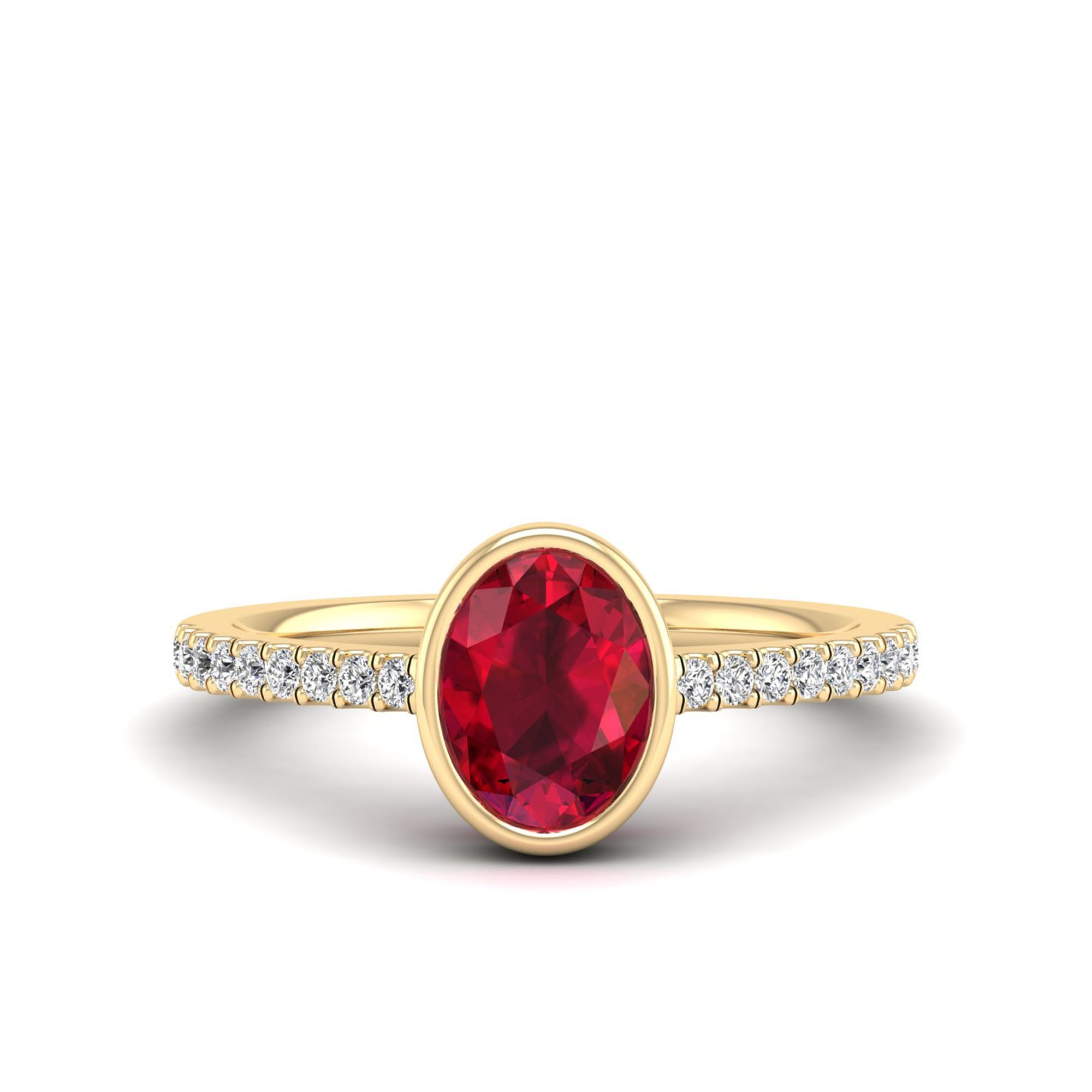 14K Yellow Gold - Ruby