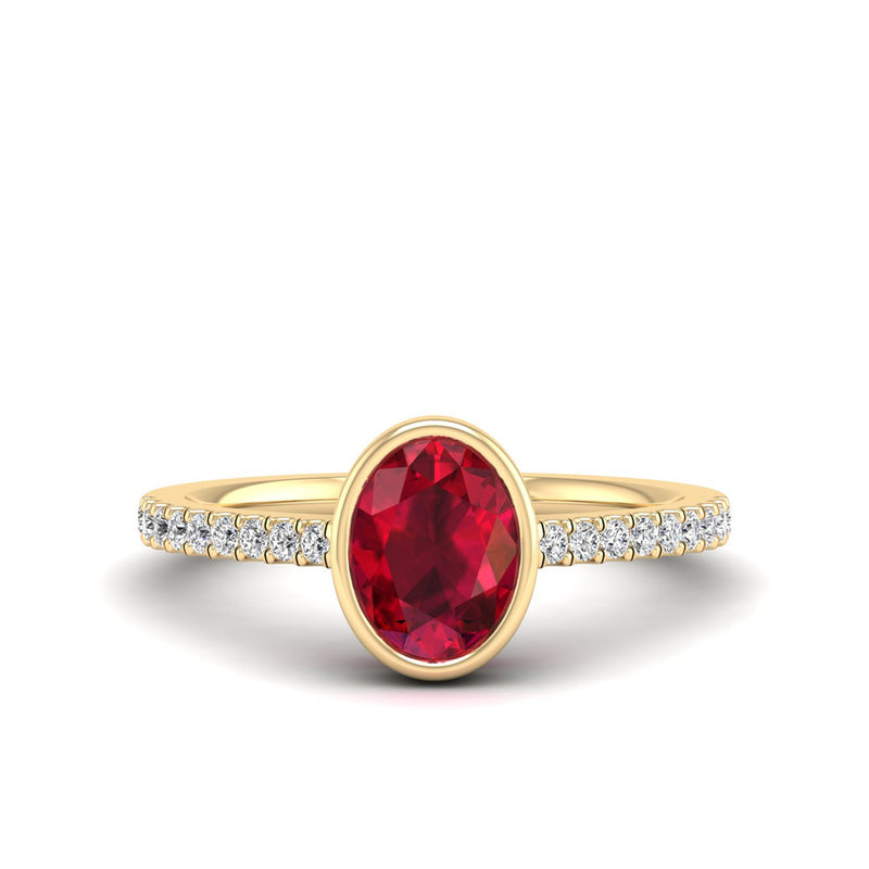 14K Yellow Gold - Ruby