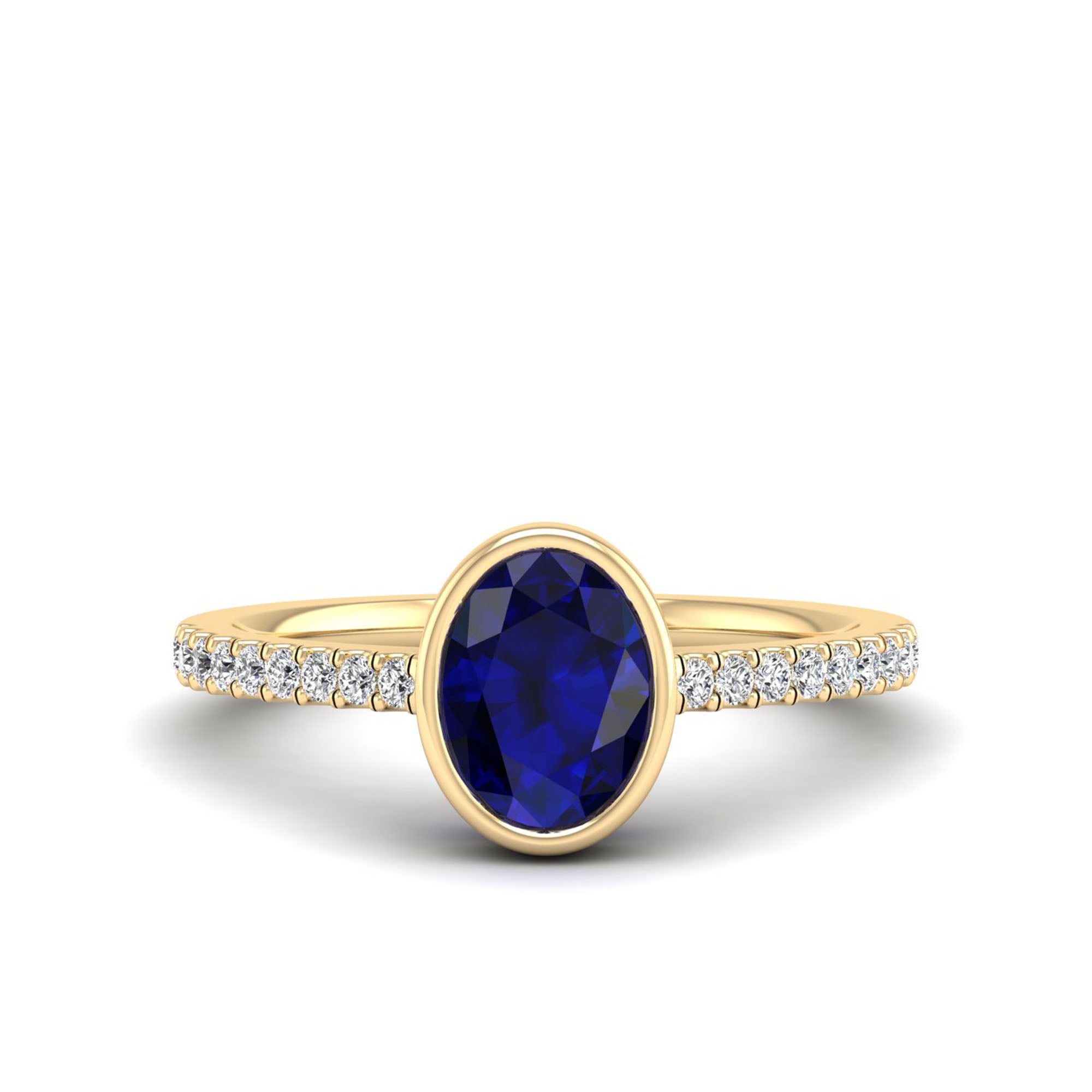 14K Yellow Gold - Sapphire