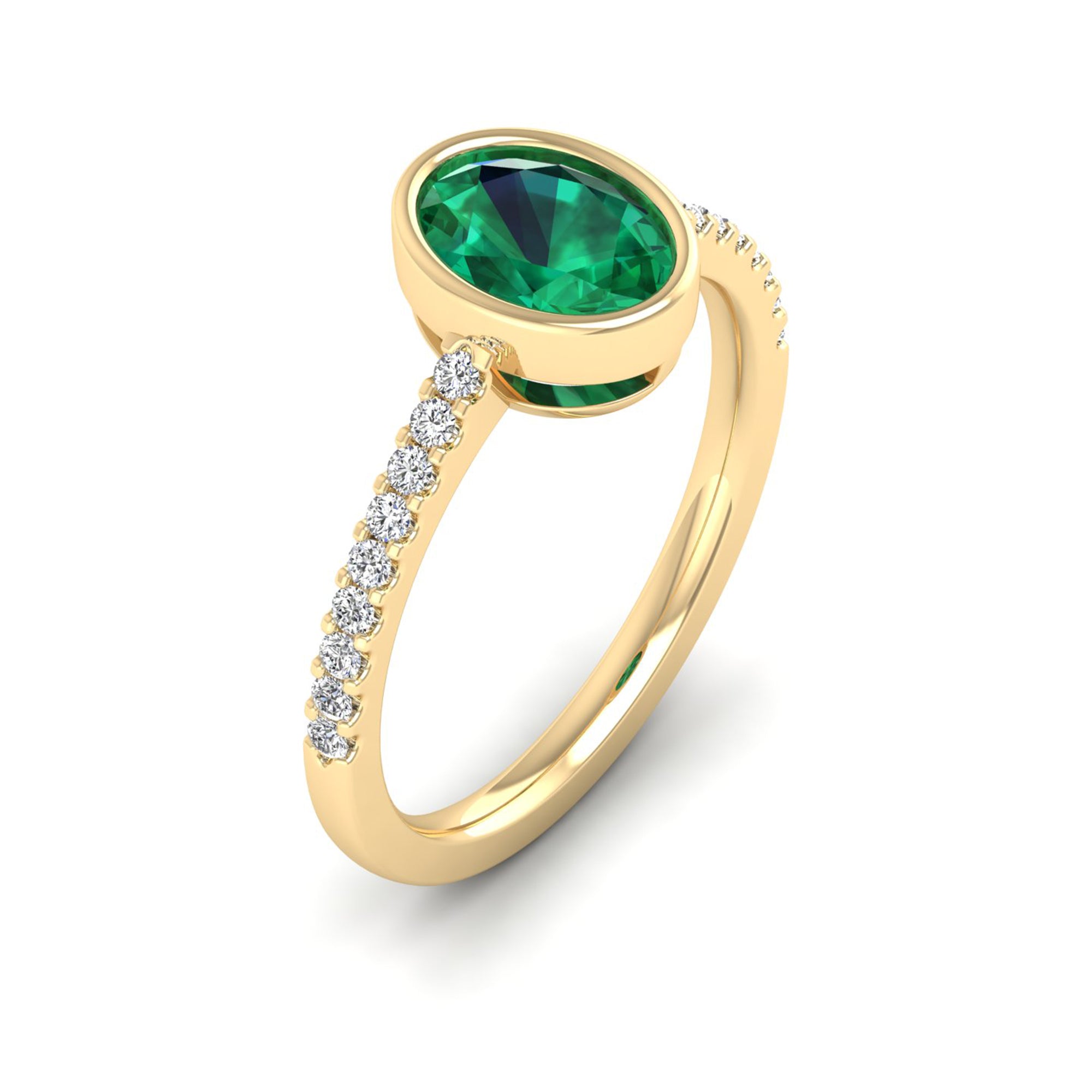 14K Yellow Gold - Emerald