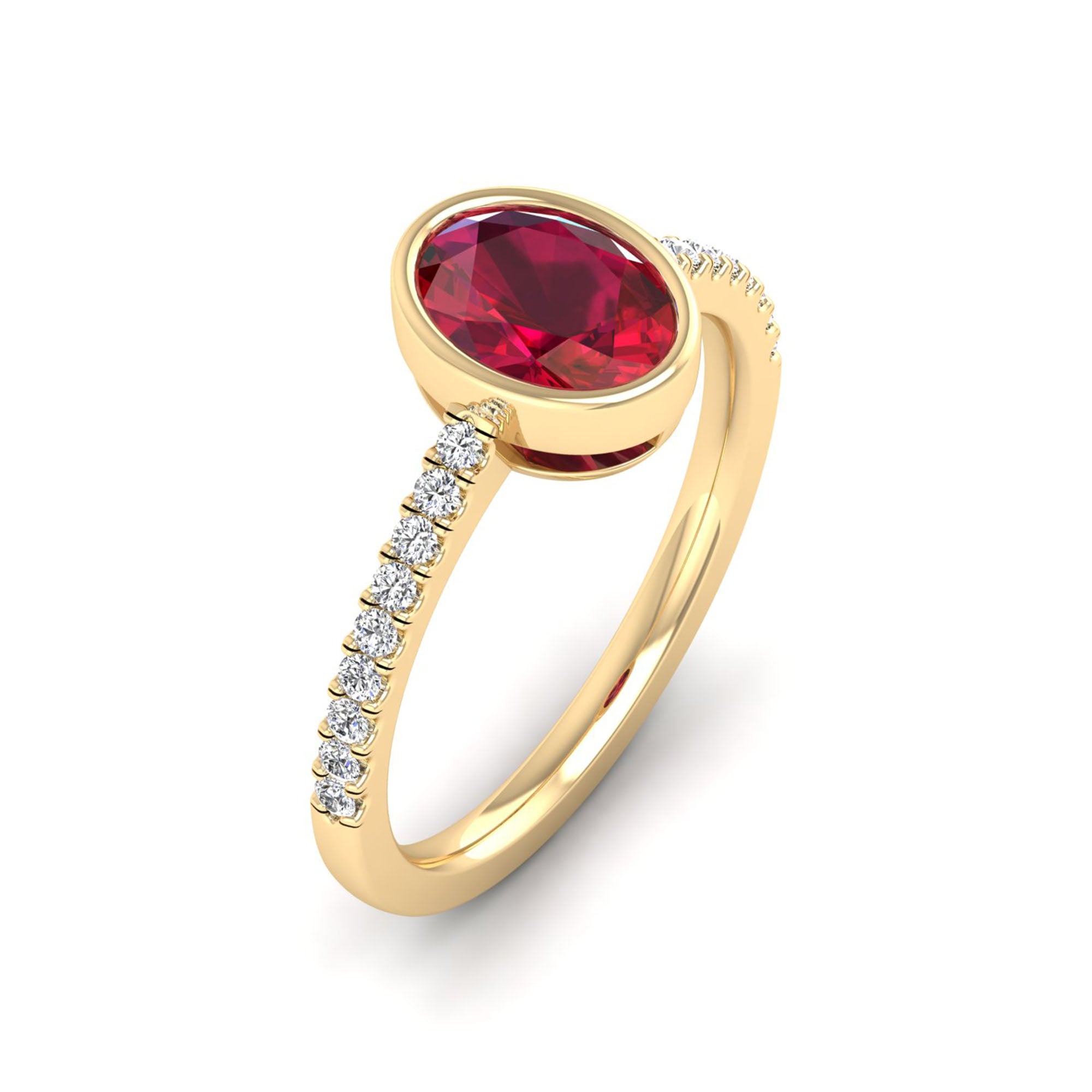 14K Yellow Gold - Ruby