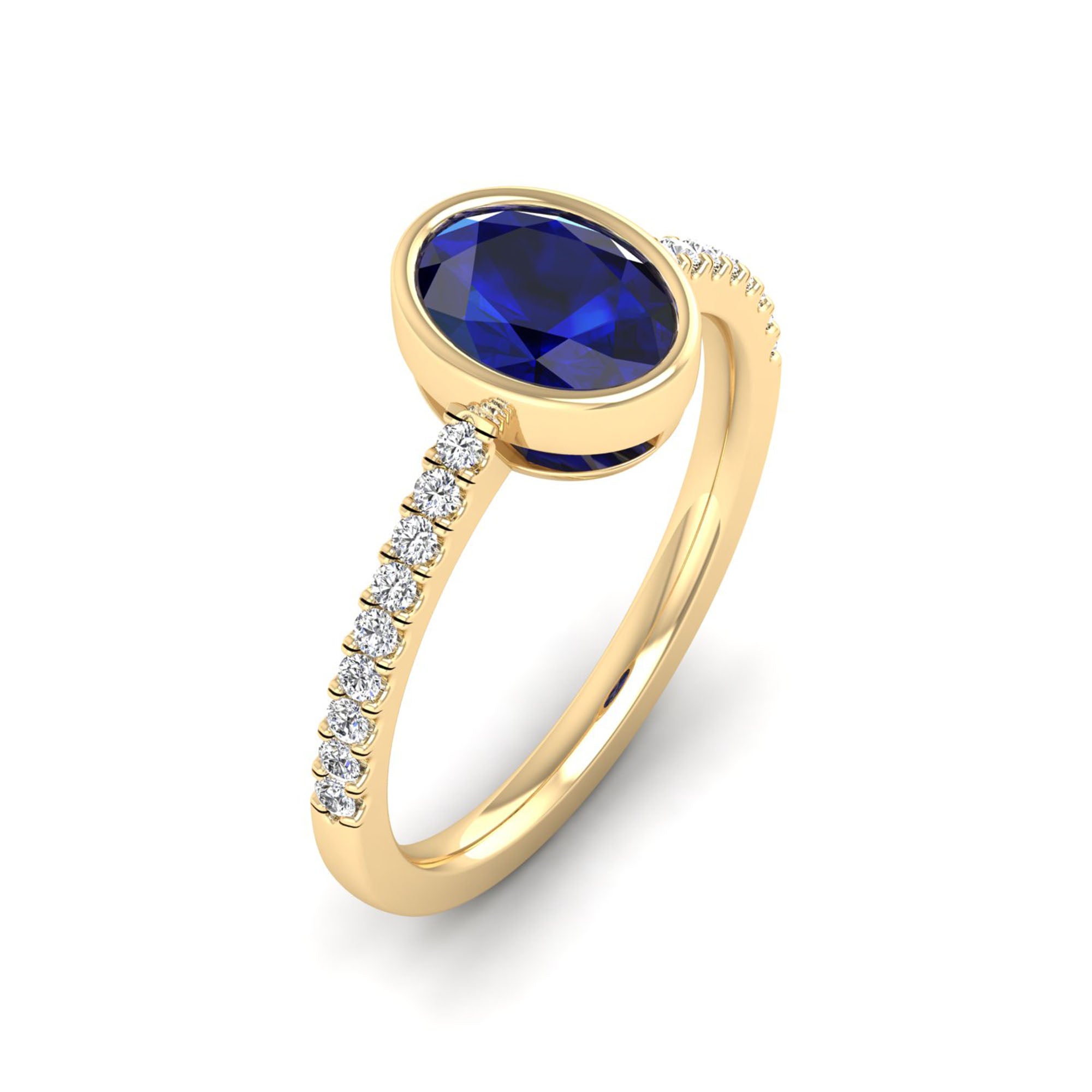 14K Yellow Gold - Sapphire