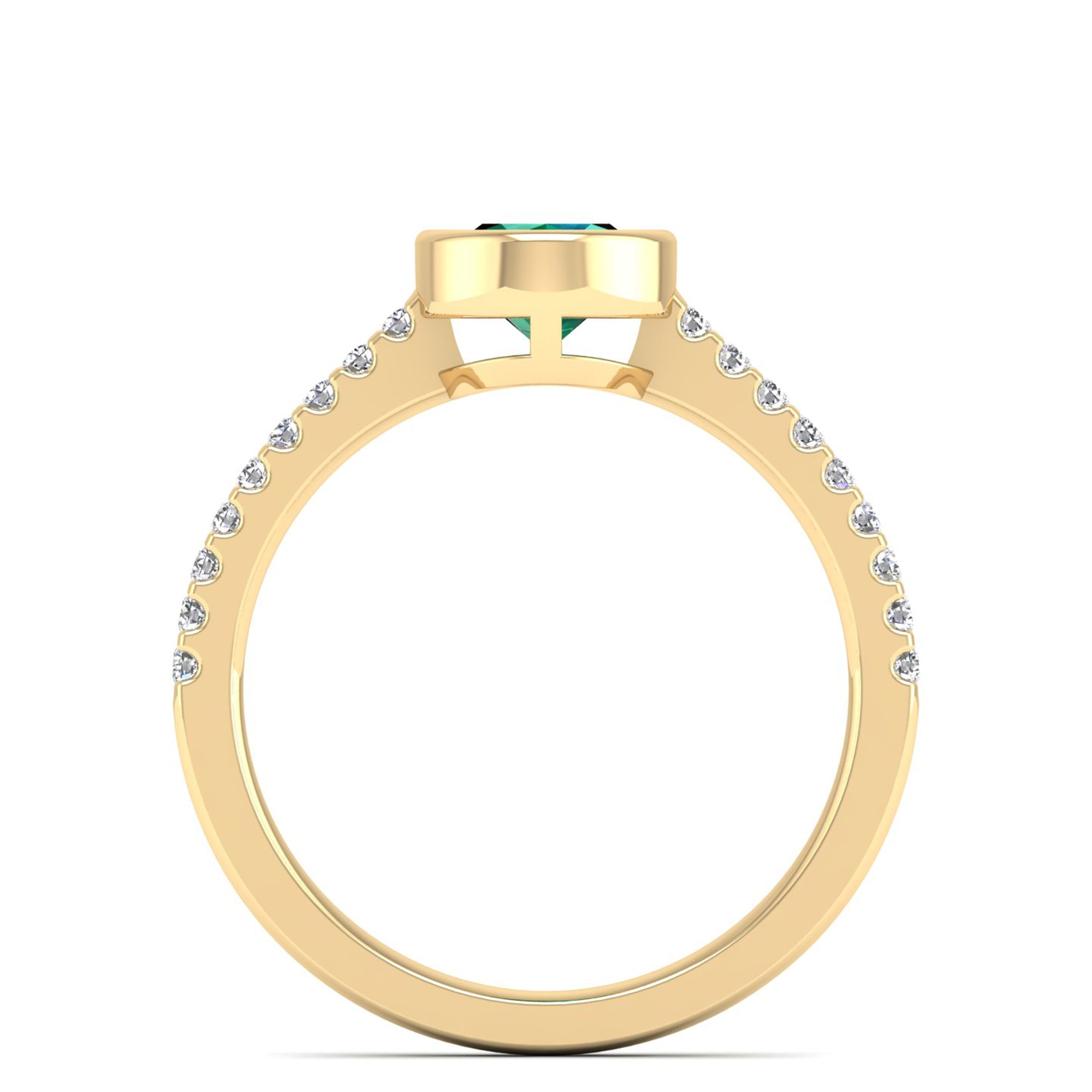 14K Yellow Gold - Emerald