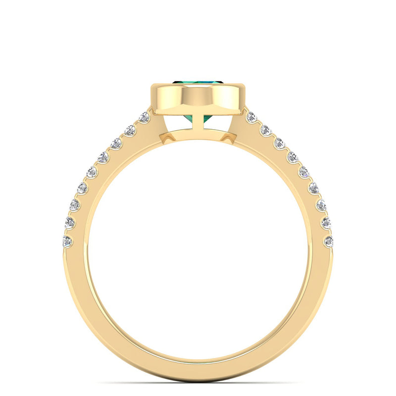 14K Yellow Gold - Emerald