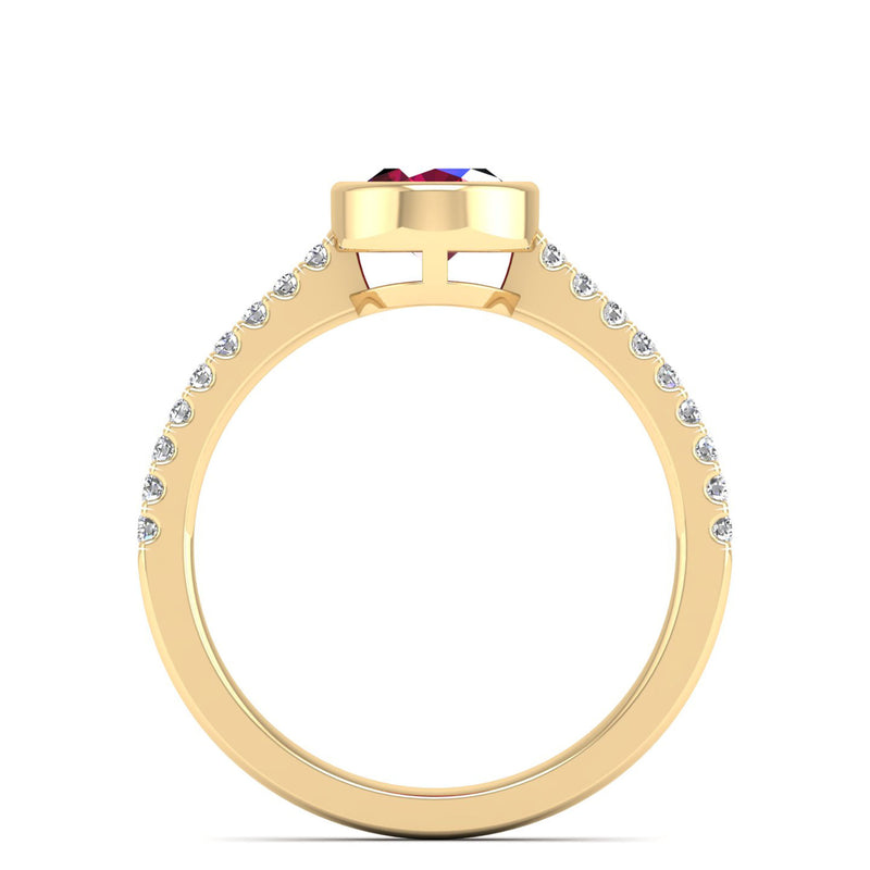 14K Yellow Gold - Ruby