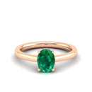 14K Rose Gold - Emerald