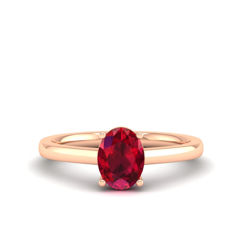 14K Rose Gold - Ruby