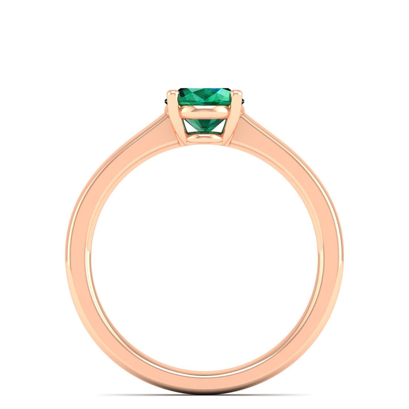 14K Rose Gold - Emerald