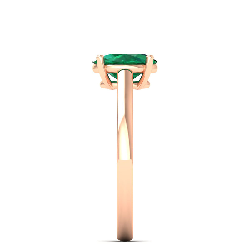 14K Rose Gold - Emerald