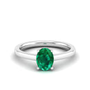 14K White Gold - Emerald