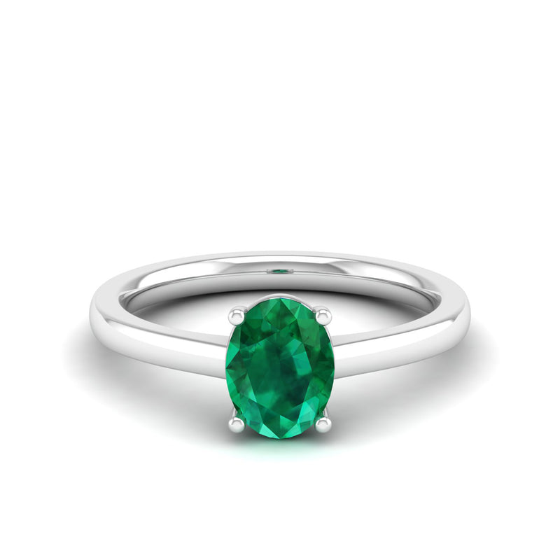 14K White Gold - Emerald