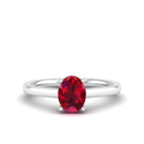 14K White Gold - Ruby