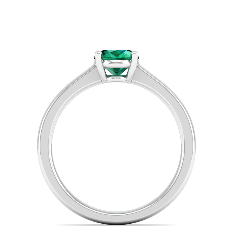 14K White Gold - Emerald