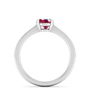 14K White Gold - Ruby