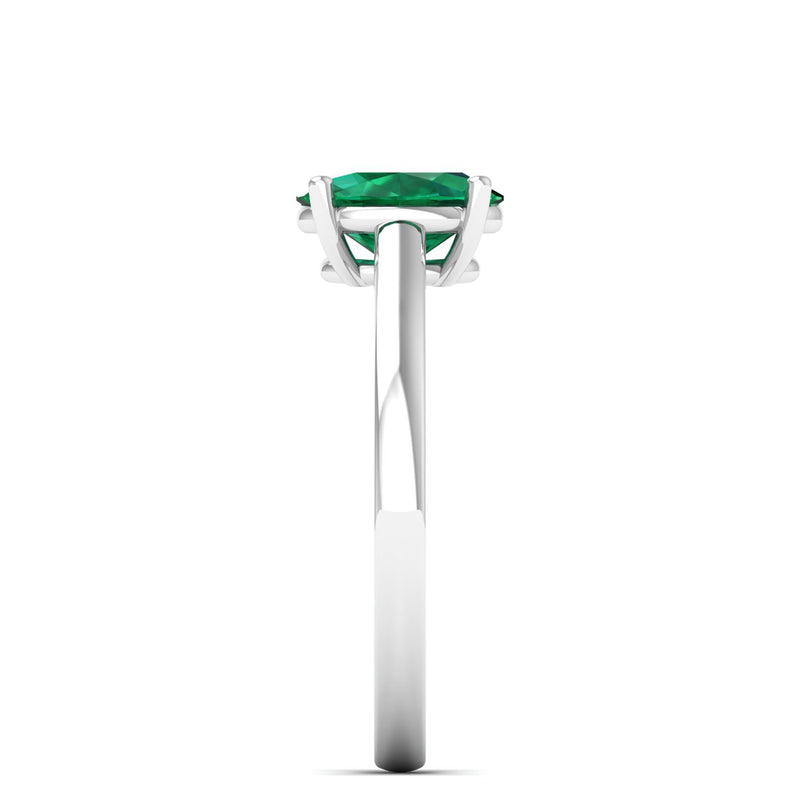 14K White Gold - Emerald