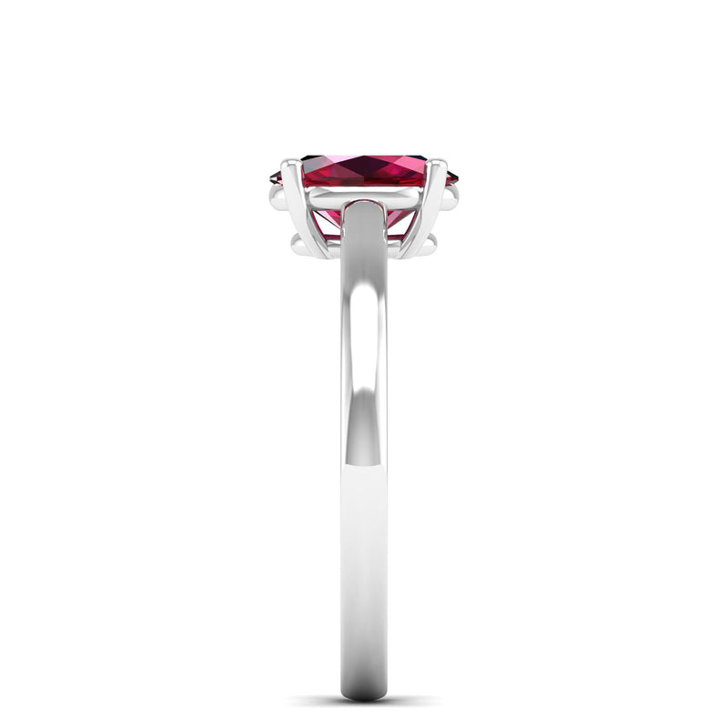 14K White Gold - Ruby