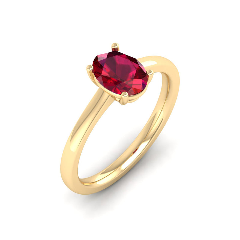 14K Yellow Gold - Ruby