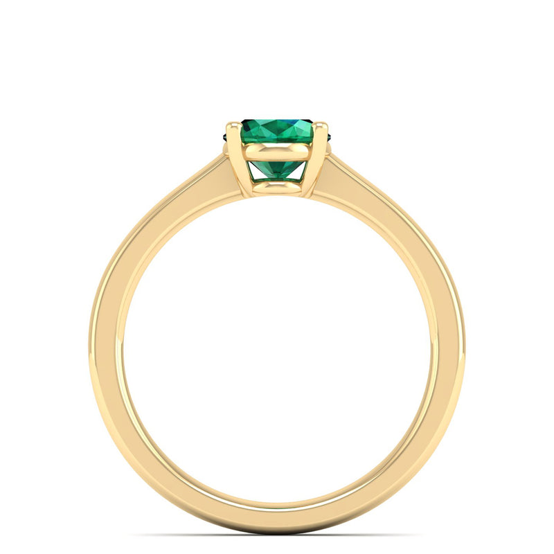 14K Yellow Gold - Emerald