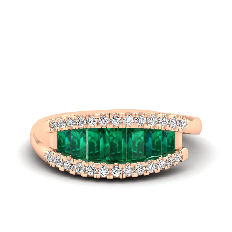 14K Rose Gold - Emerald