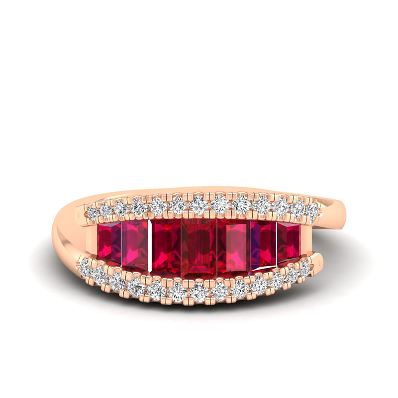 14K Rose Gold - Ruby