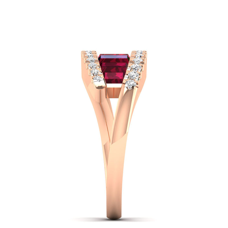14K Rose Gold - Ruby
