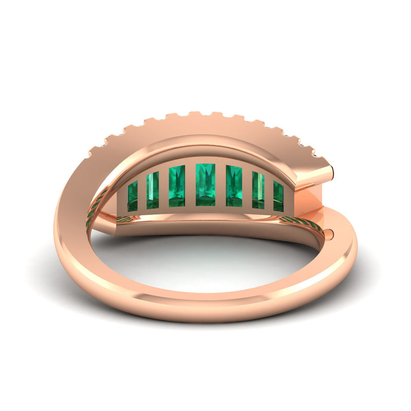 14K Rose Gold - Emerald