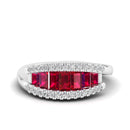 14K White Gold - Ruby