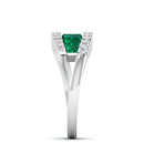 14K White Gold - Emerald