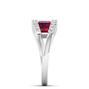 14K White Gold - Ruby