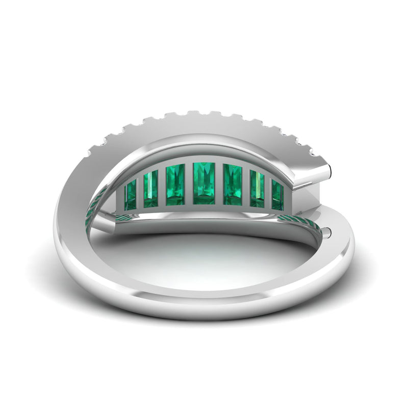 14K White Gold - Emerald