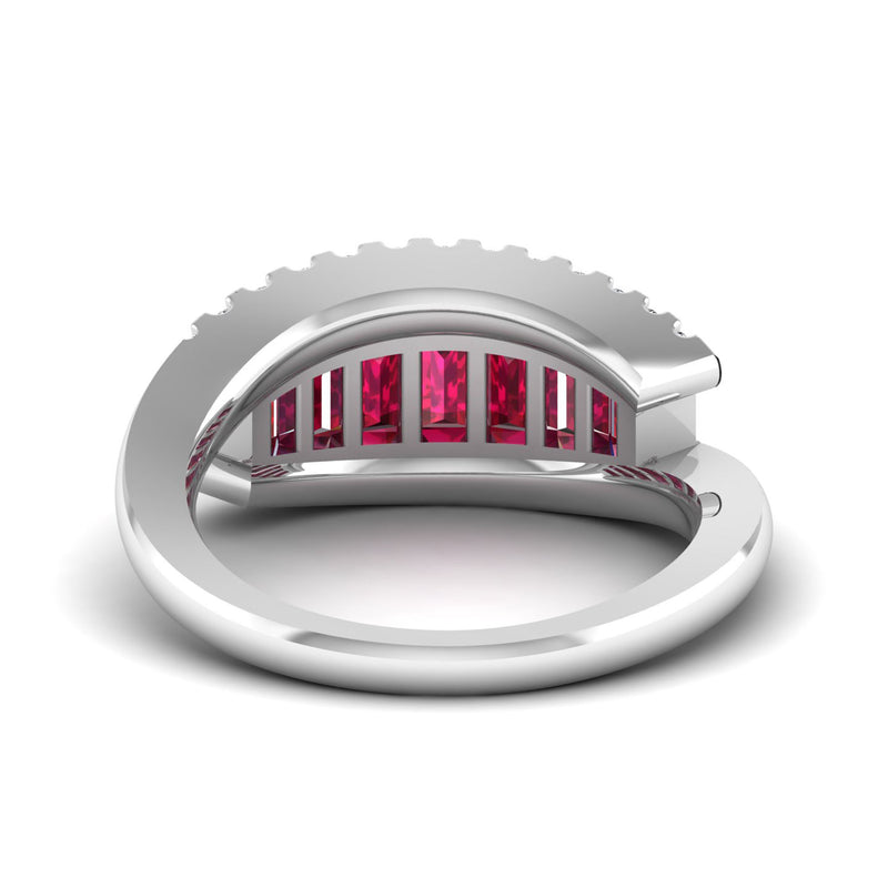 14K White Gold - Ruby