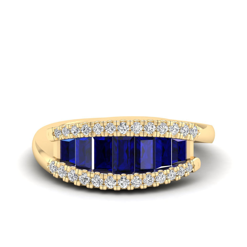 14K Yellow Gold - Sapphire