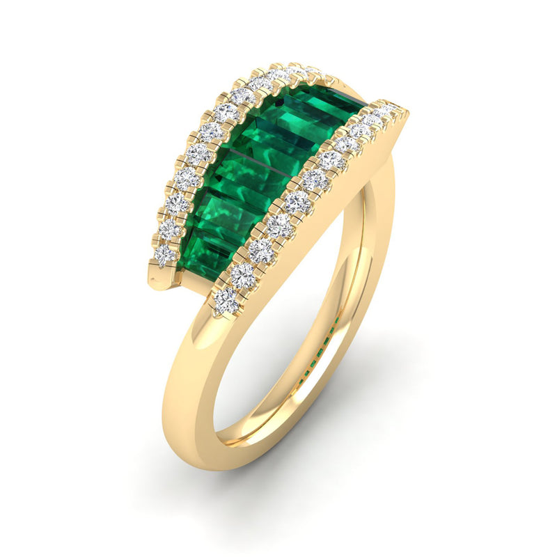 14K Yellow Gold - Emerald