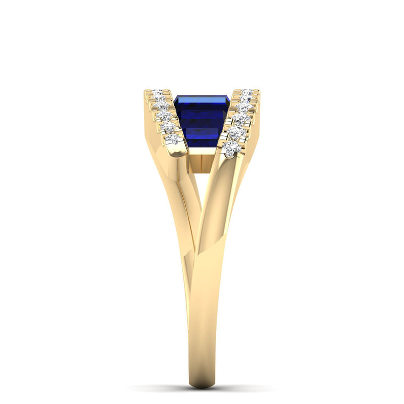 14K Yellow Gold - Sapphire