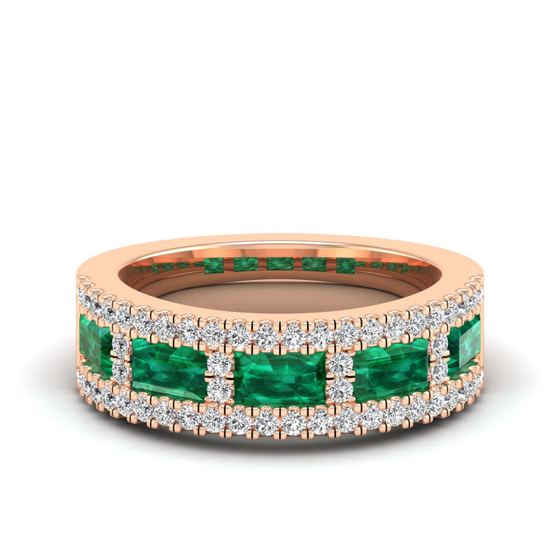 14K Rose Gold - Emerald
