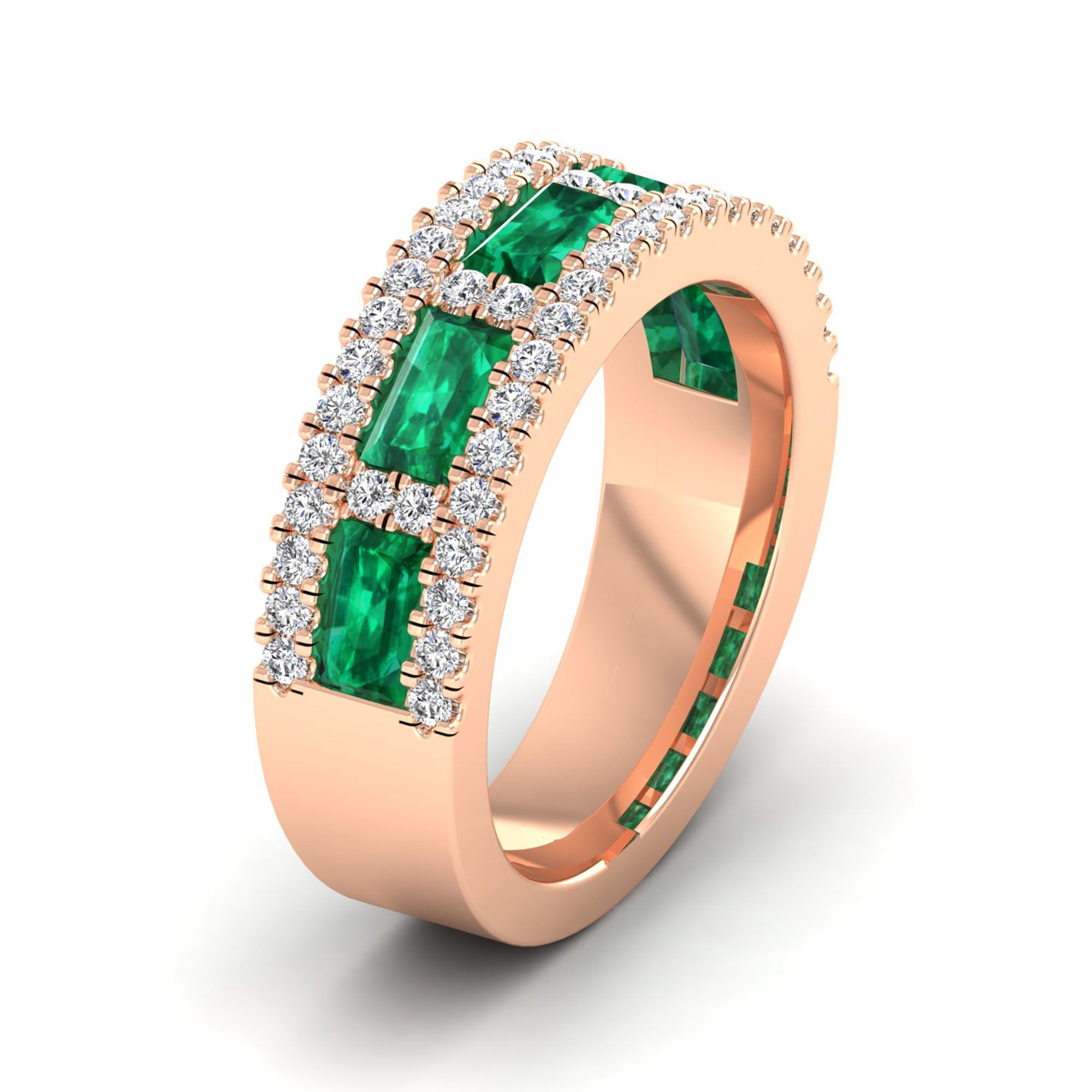 14K Rose Gold - Emerald