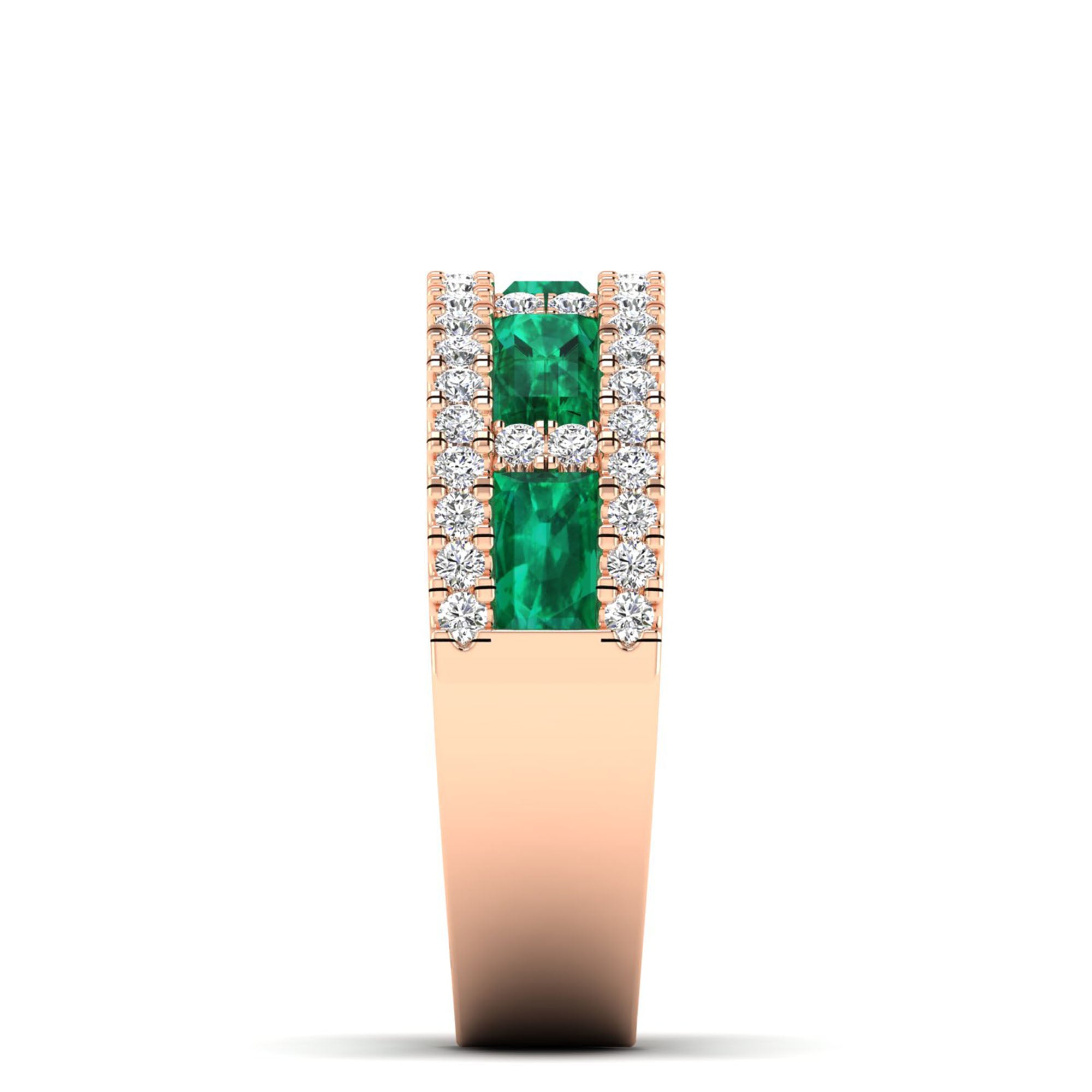 14K Rose Gold - Emerald