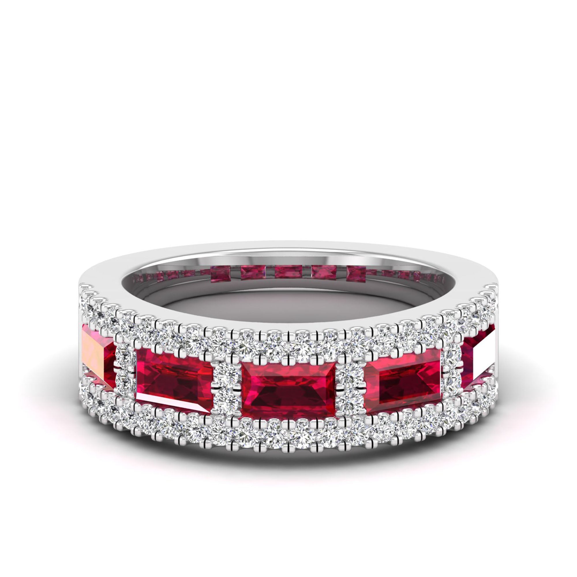 14K White Gold - Ruby