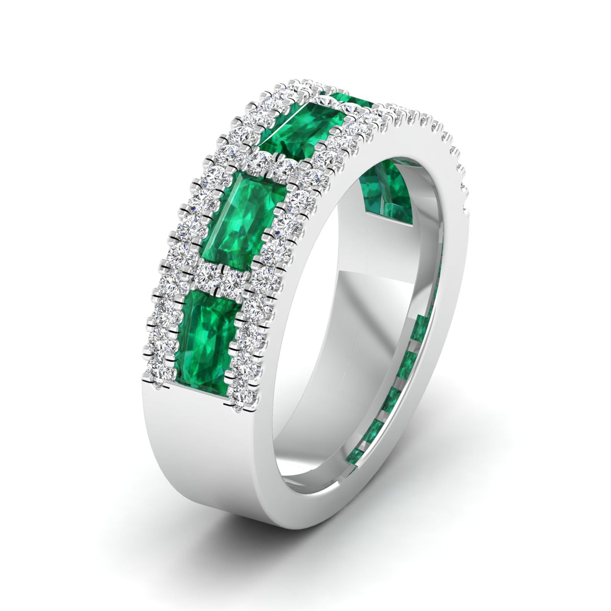 14K White Gold - Emerald