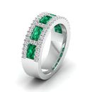 14K White Gold - Emerald
