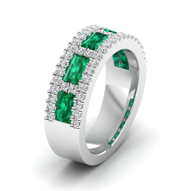 14K White Gold - Emerald