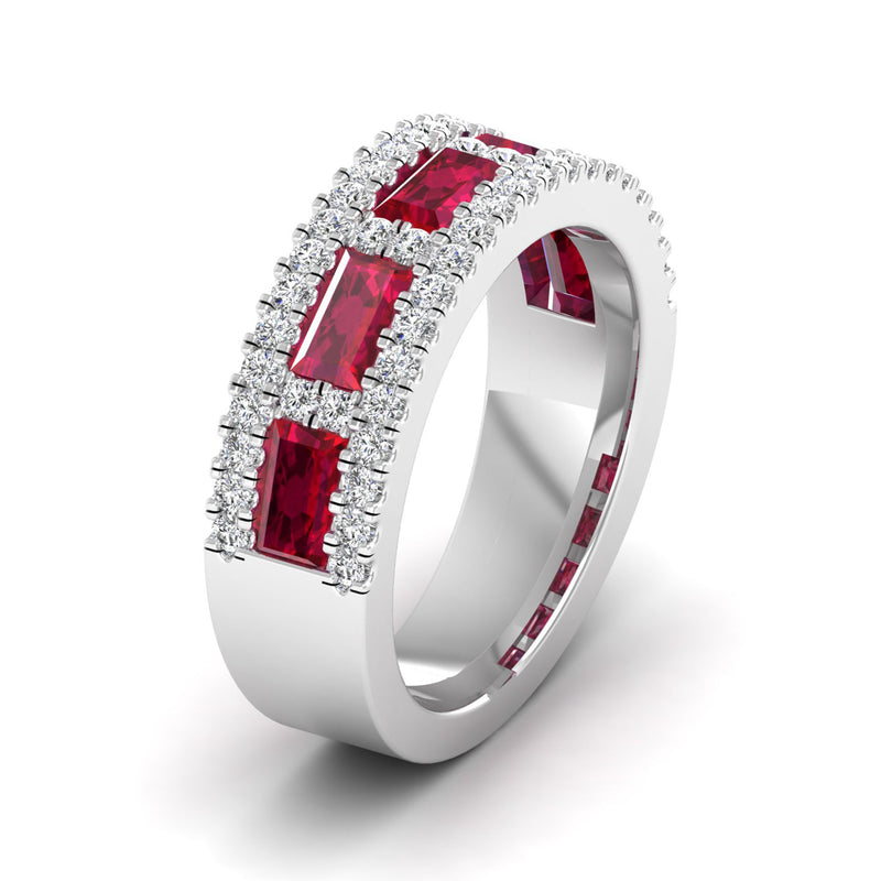 14K White Gold - Ruby