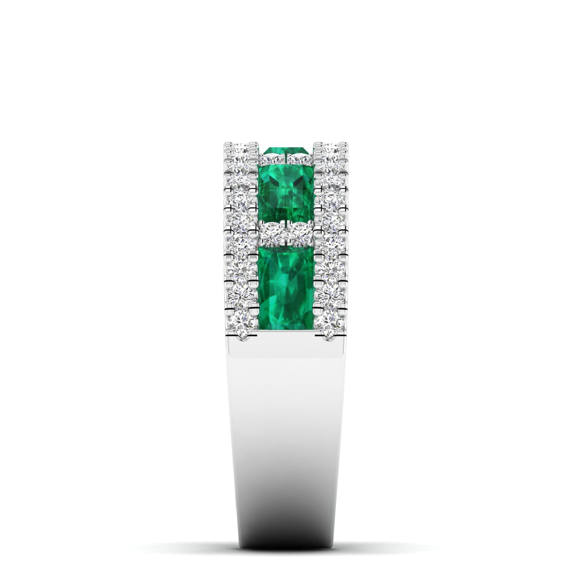 14K White Gold - Emerald