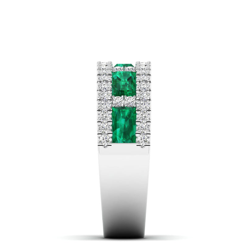 14K White Gold - Emerald