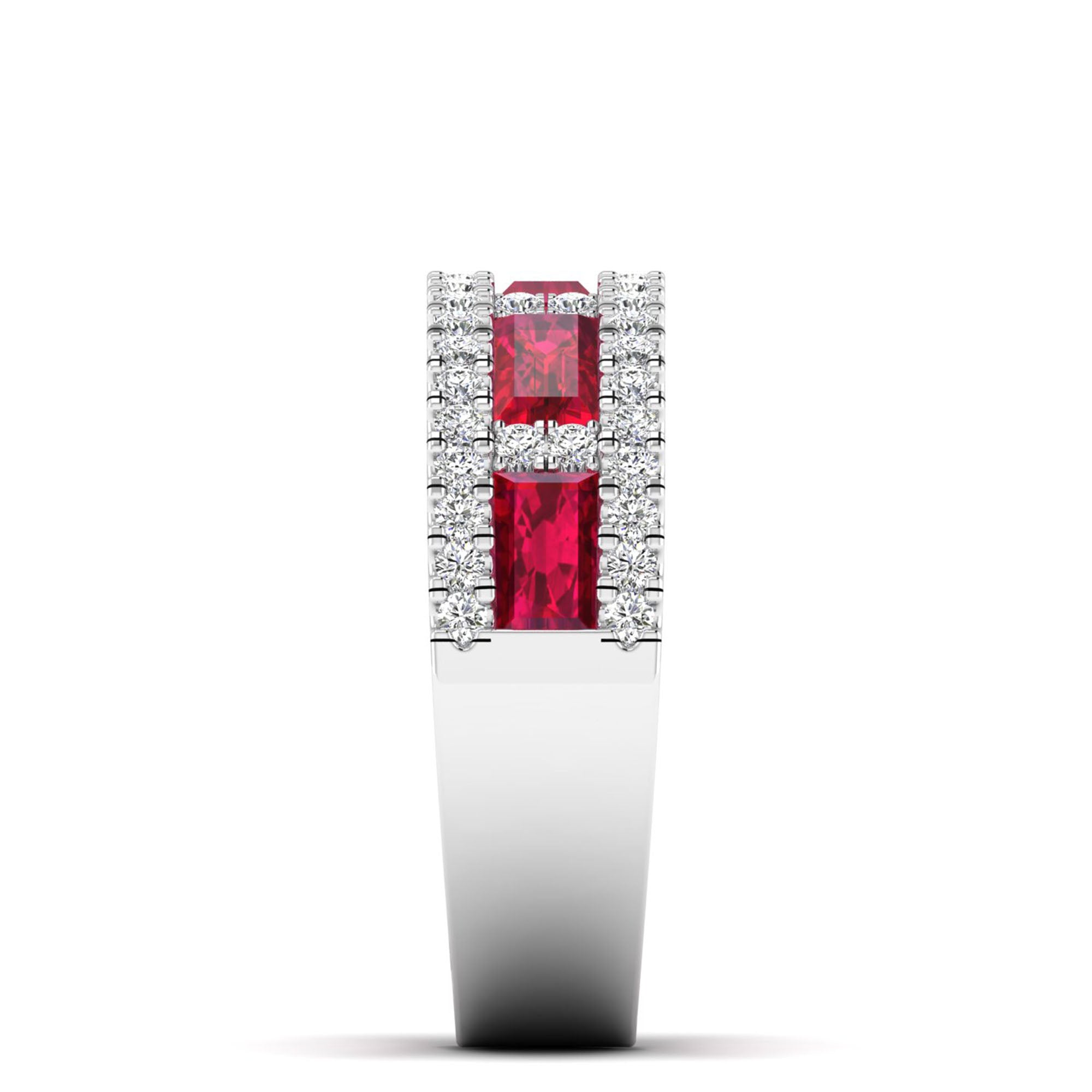 14K White Gold - Ruby