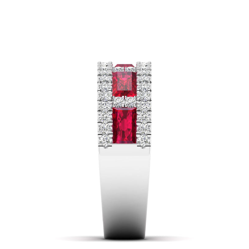 14K White Gold - Ruby